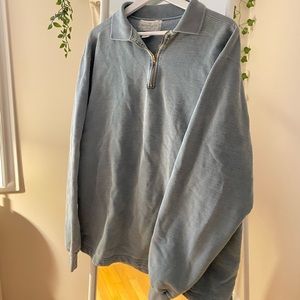 Galt green vintage wash quarter zip